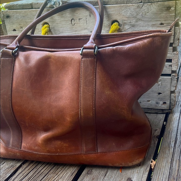Vintage L.L. Bean Brown Leather Tote Bag – Style #0YV37 - Picture 8 of 16